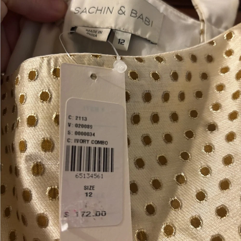 NWT- Sachin & Babi (Anthropology) Elegant Polka Dot Midi Dress - Picture 6 of 7